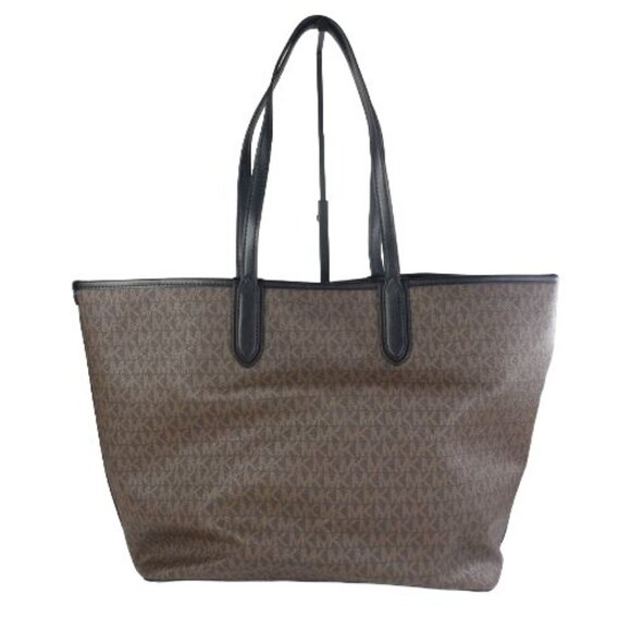 Monogram Michael Kors Eliza Large East West Open Tote Black/ Brown - Picture 4 of 8